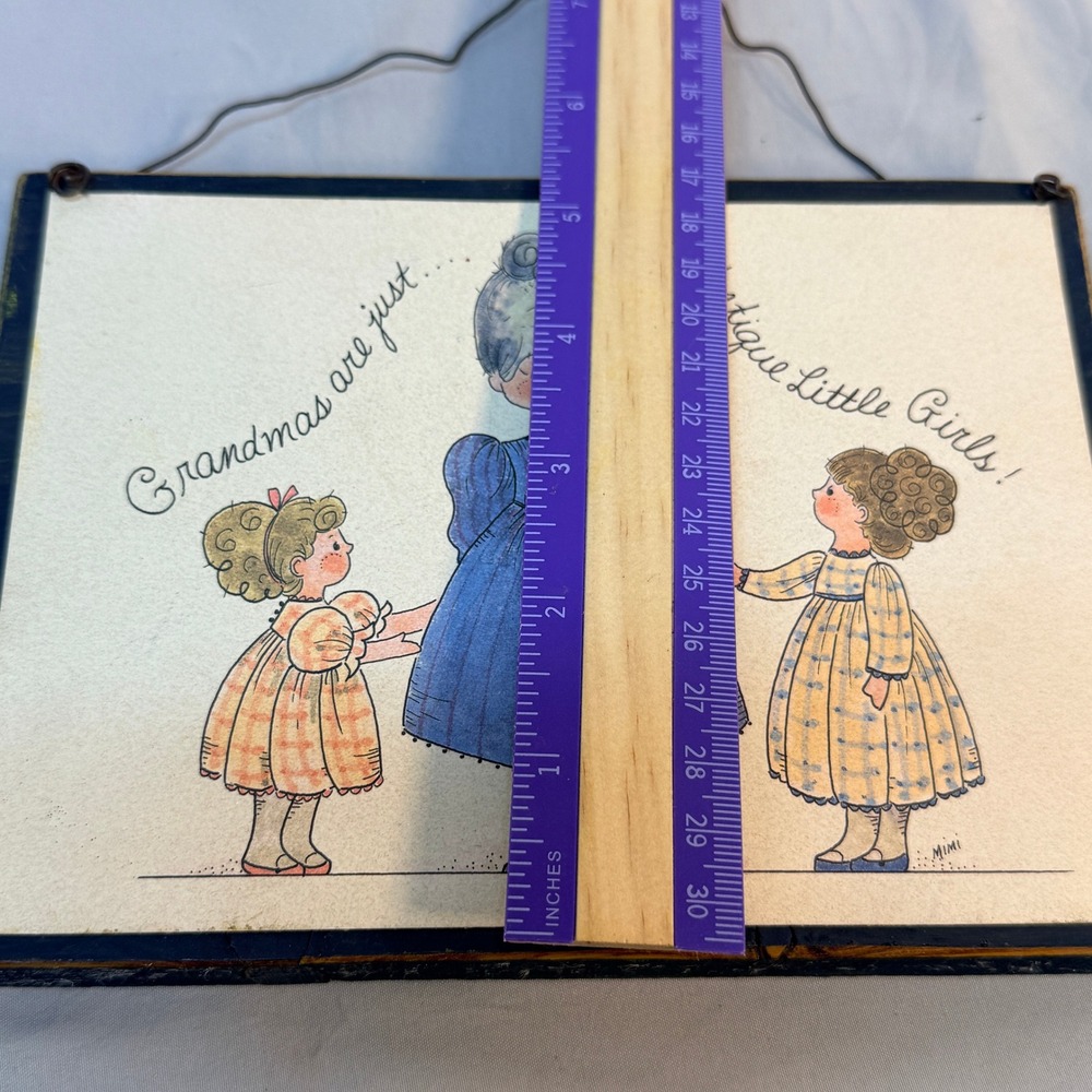 Vintage Mimi Wood Wall Plaque Grandmas Are Just Antique Little Girls Sign 8x6 - Picture 8 of 8
